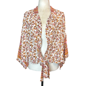 Paparazzi floral front-tie kimono